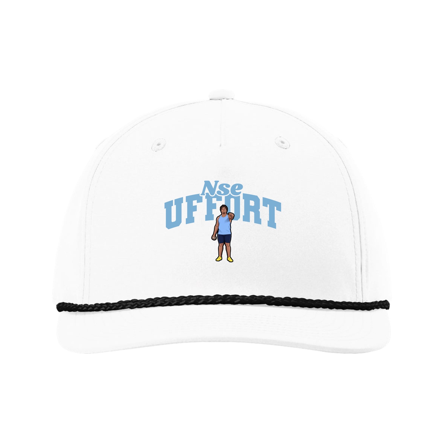 Five-Panel Classic Rope Cap — Signature Arch in White