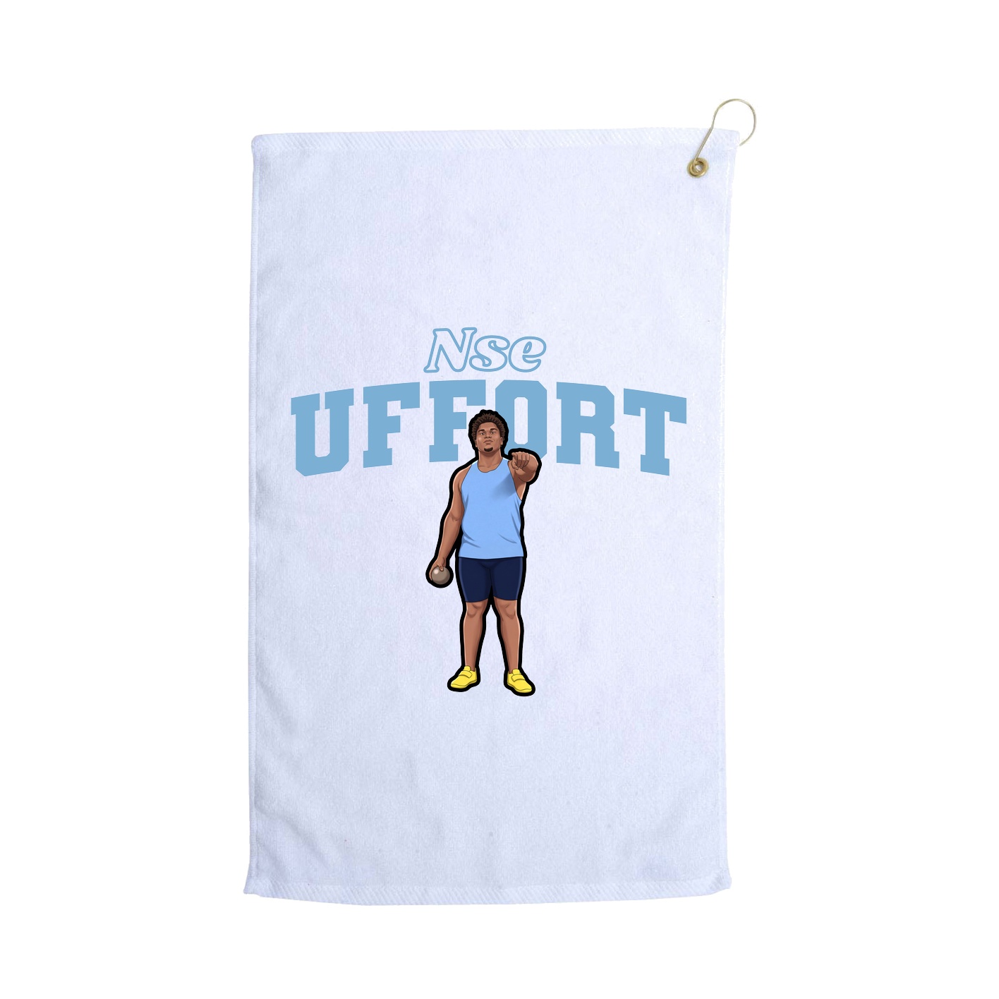 Golf Towel — Name Arch in White