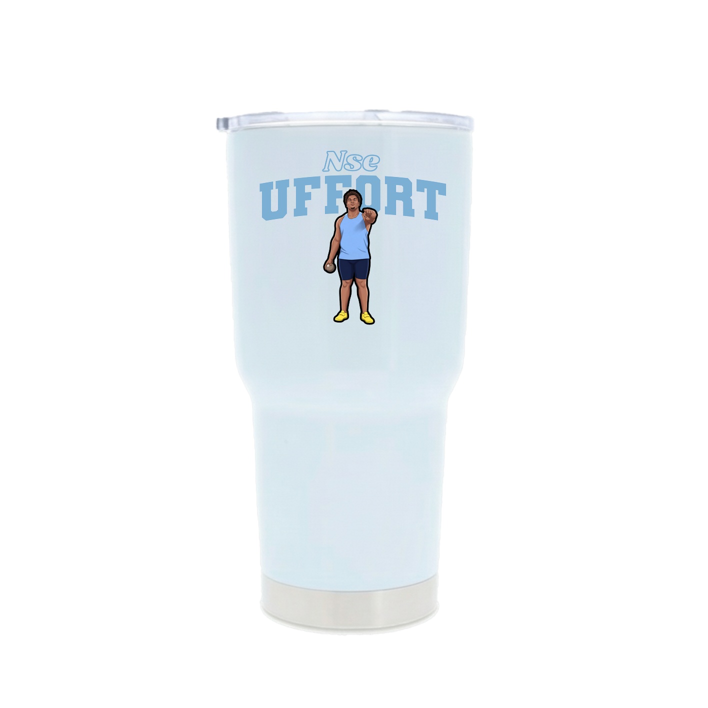 30oz Stainless Steel Tumbler — Name Arch in White