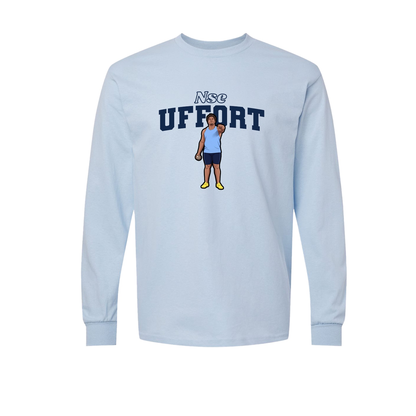 Long Sleeve Tee — Name Arch in Light Blue