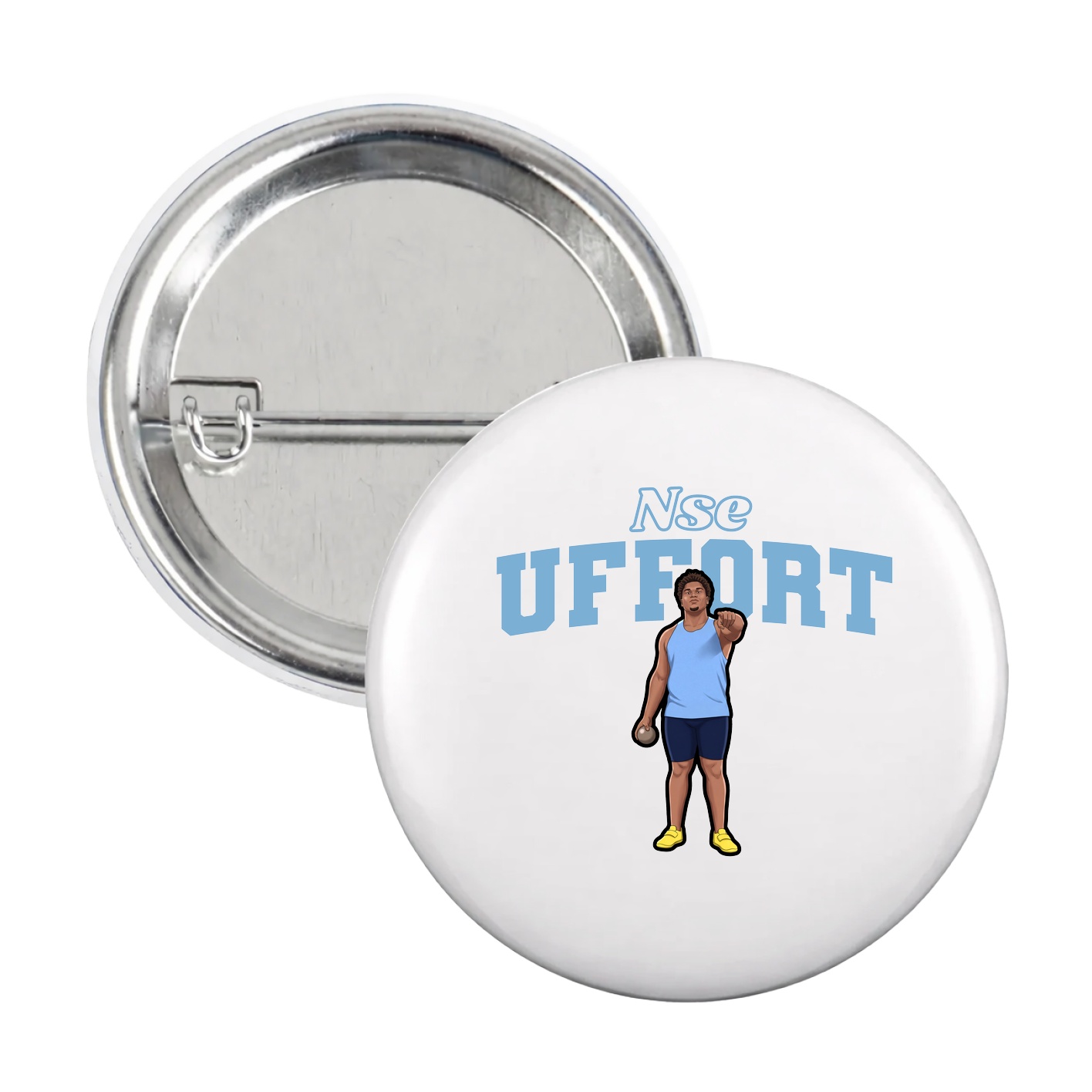 Game Day Button — Name Arch in White