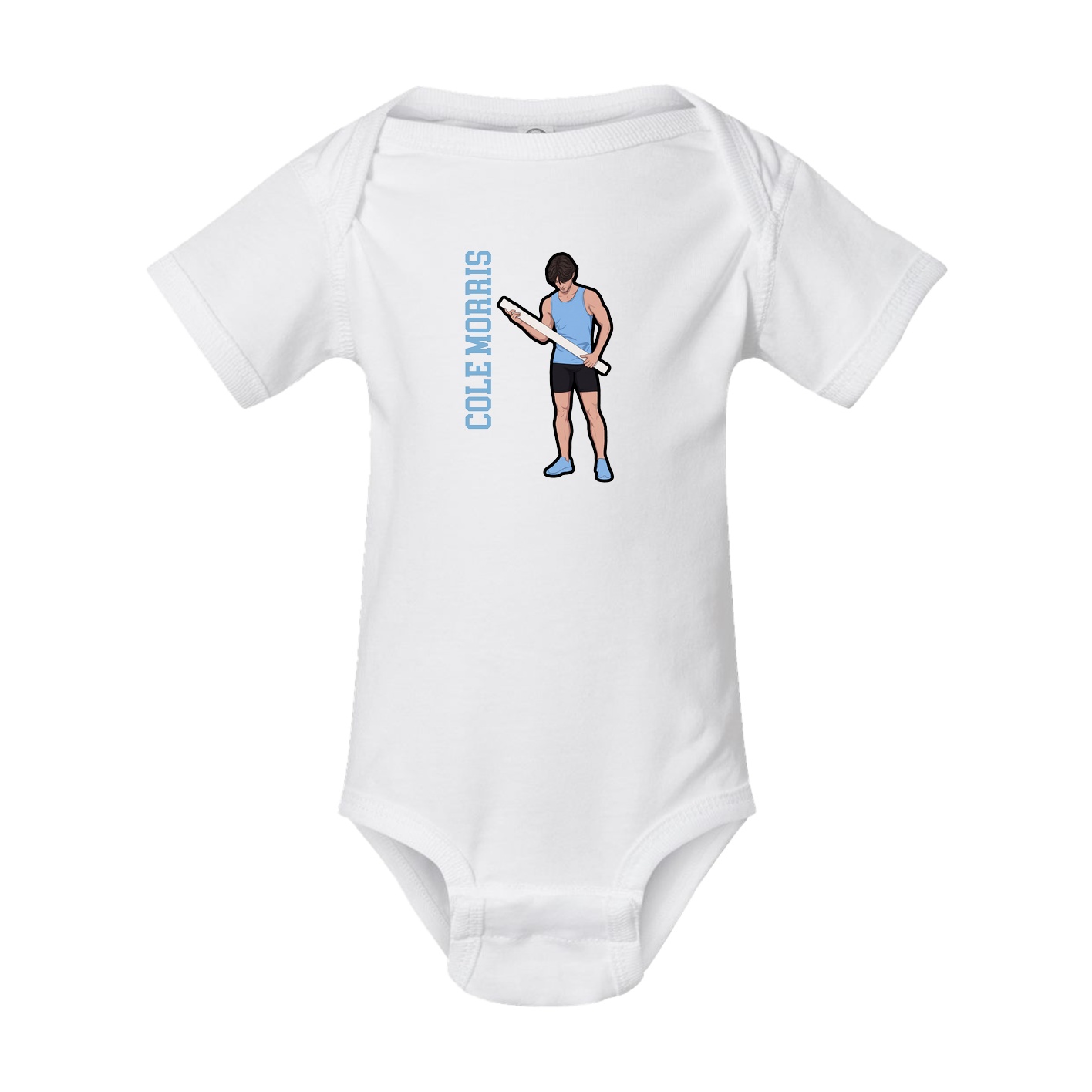 Baby Onesie — Name Vertical in White