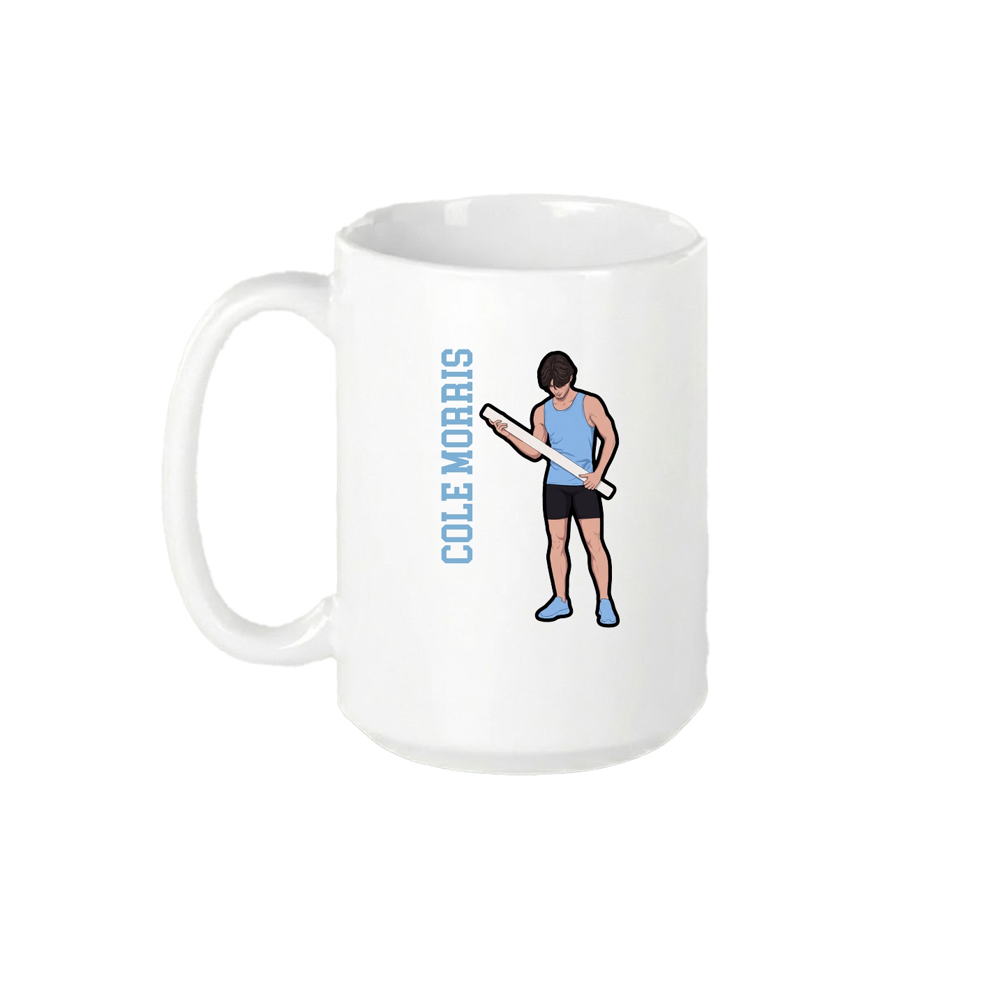 15oz Coffee Mug — Name Vertical in White
