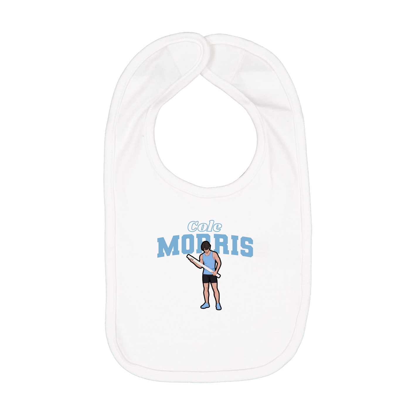 Infant Bib — Name Arch in White