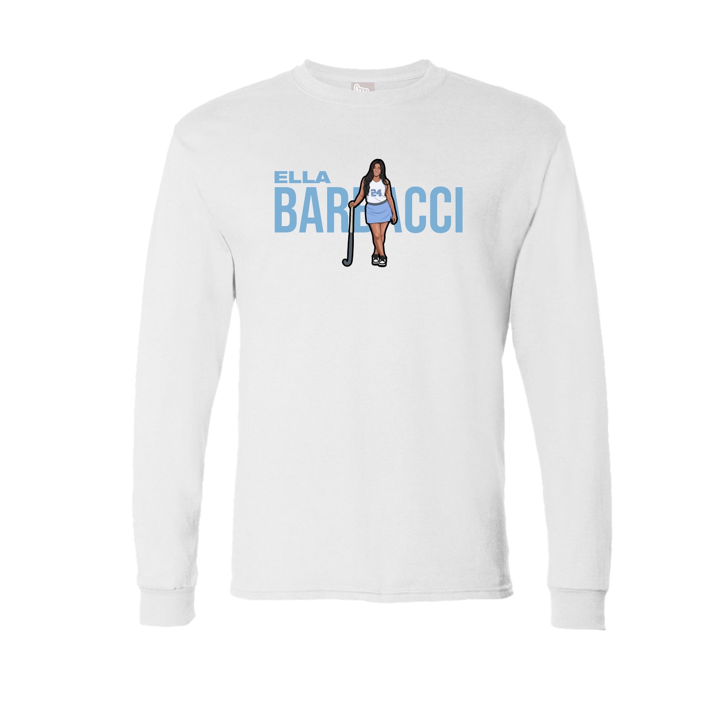 Long Sleeve Tee — Player Name in White
