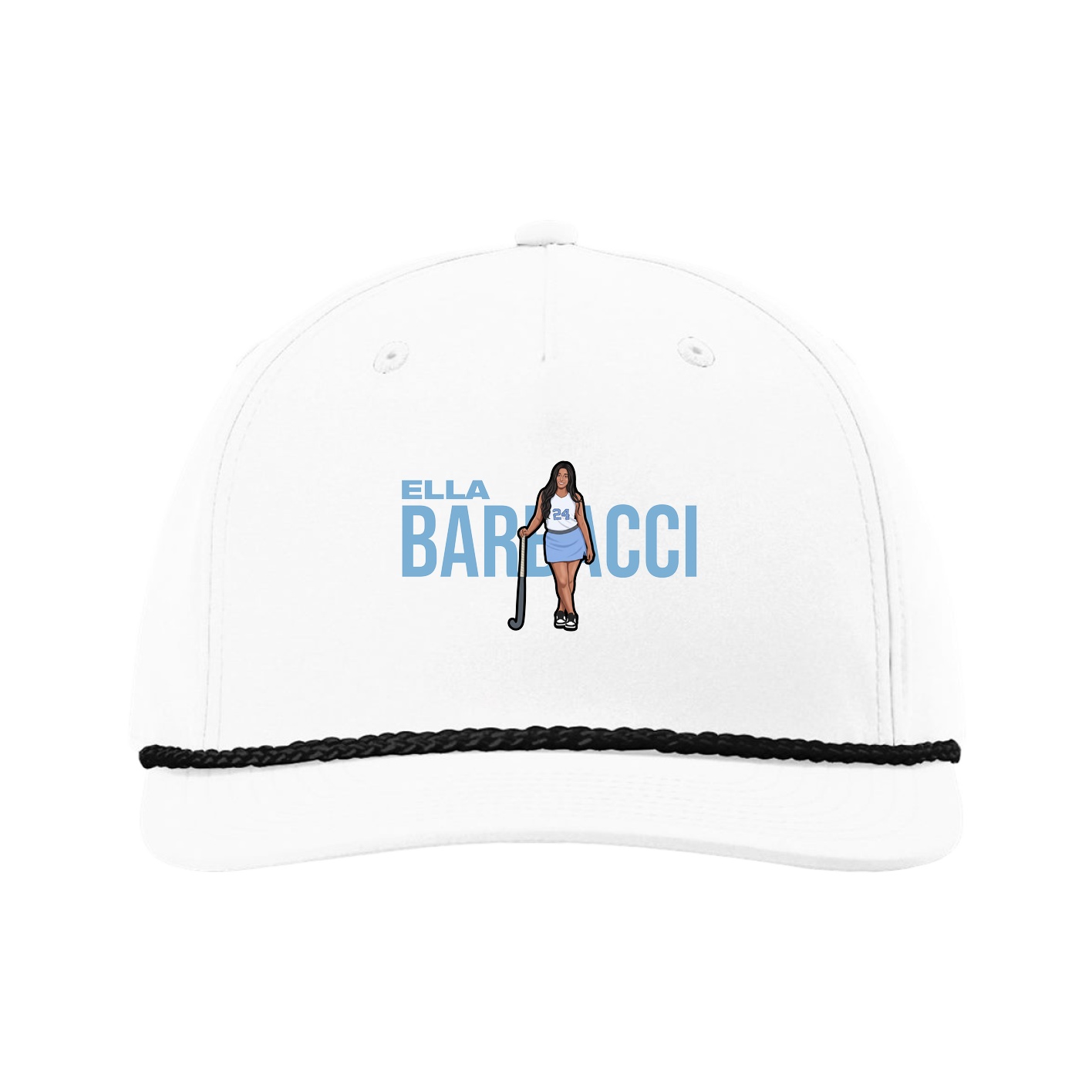 Five-Panel Classic Rope Cap — Player Name in White