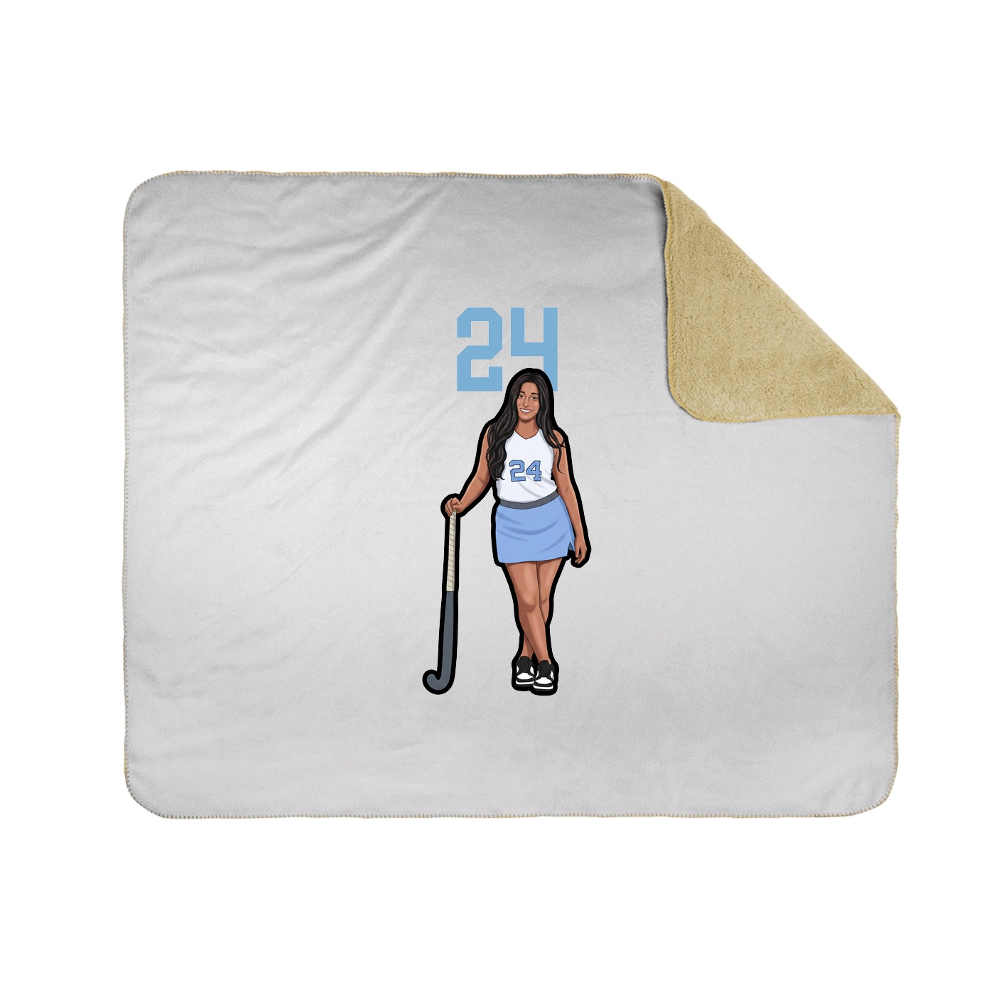 Throw Blanket — Number Top in White