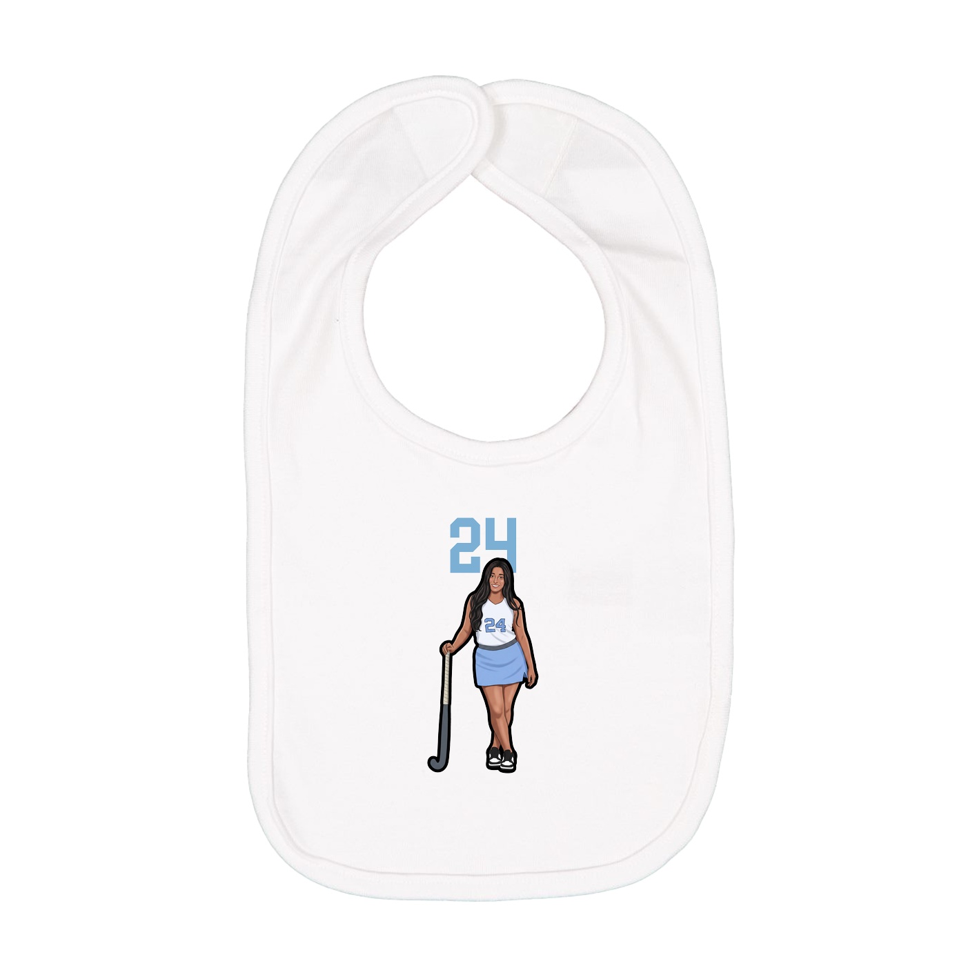 Infant Bib — Number Top in White