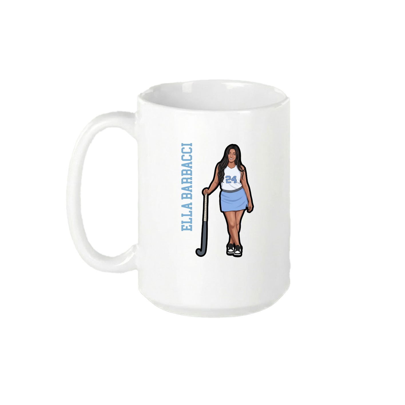 15oz Coffee Mug — Name Vertical in White