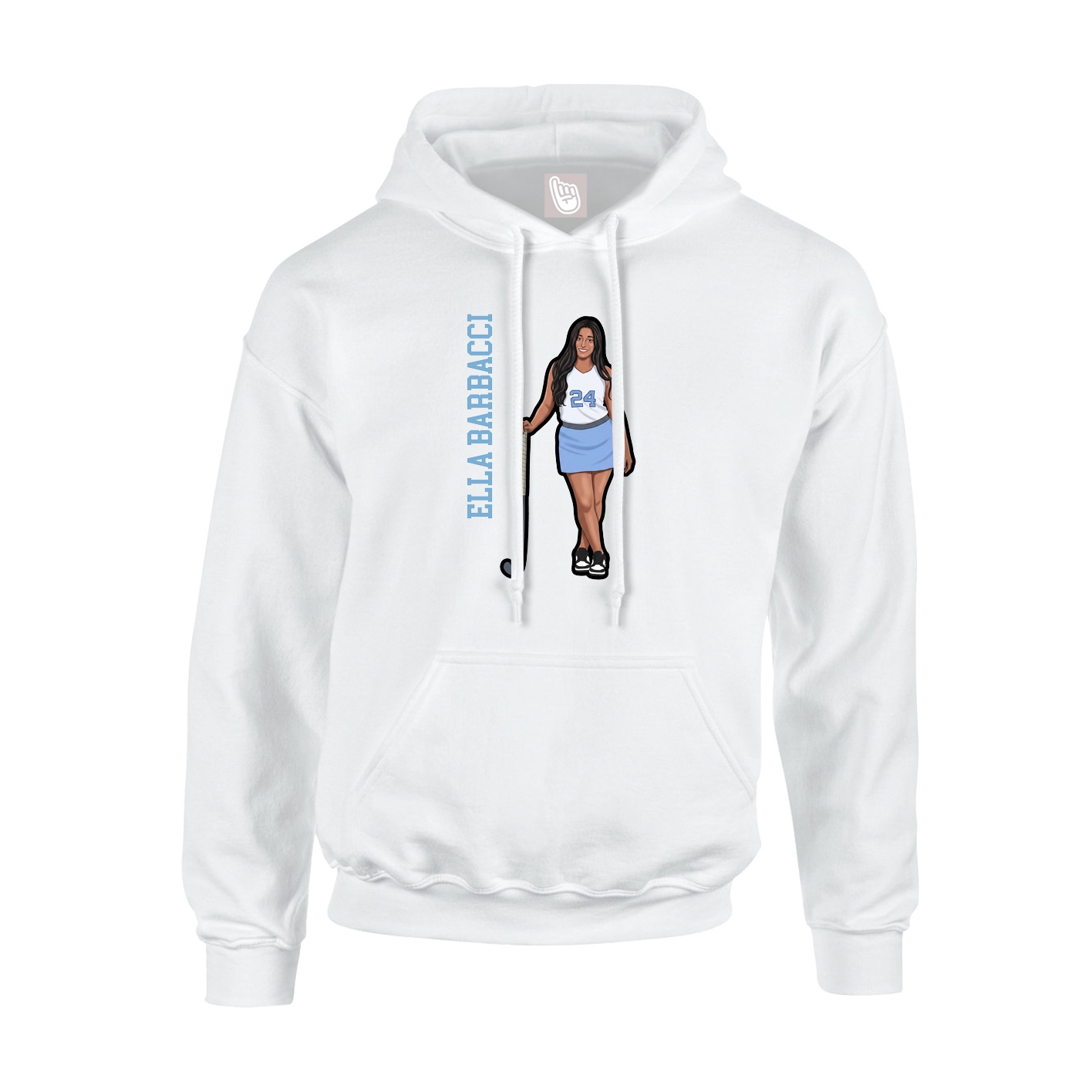 Youth Hoodie — Name Vertical in White