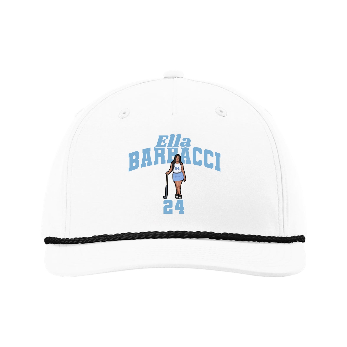 Five-Panel Classic Rope Cap — Signature Arch in White