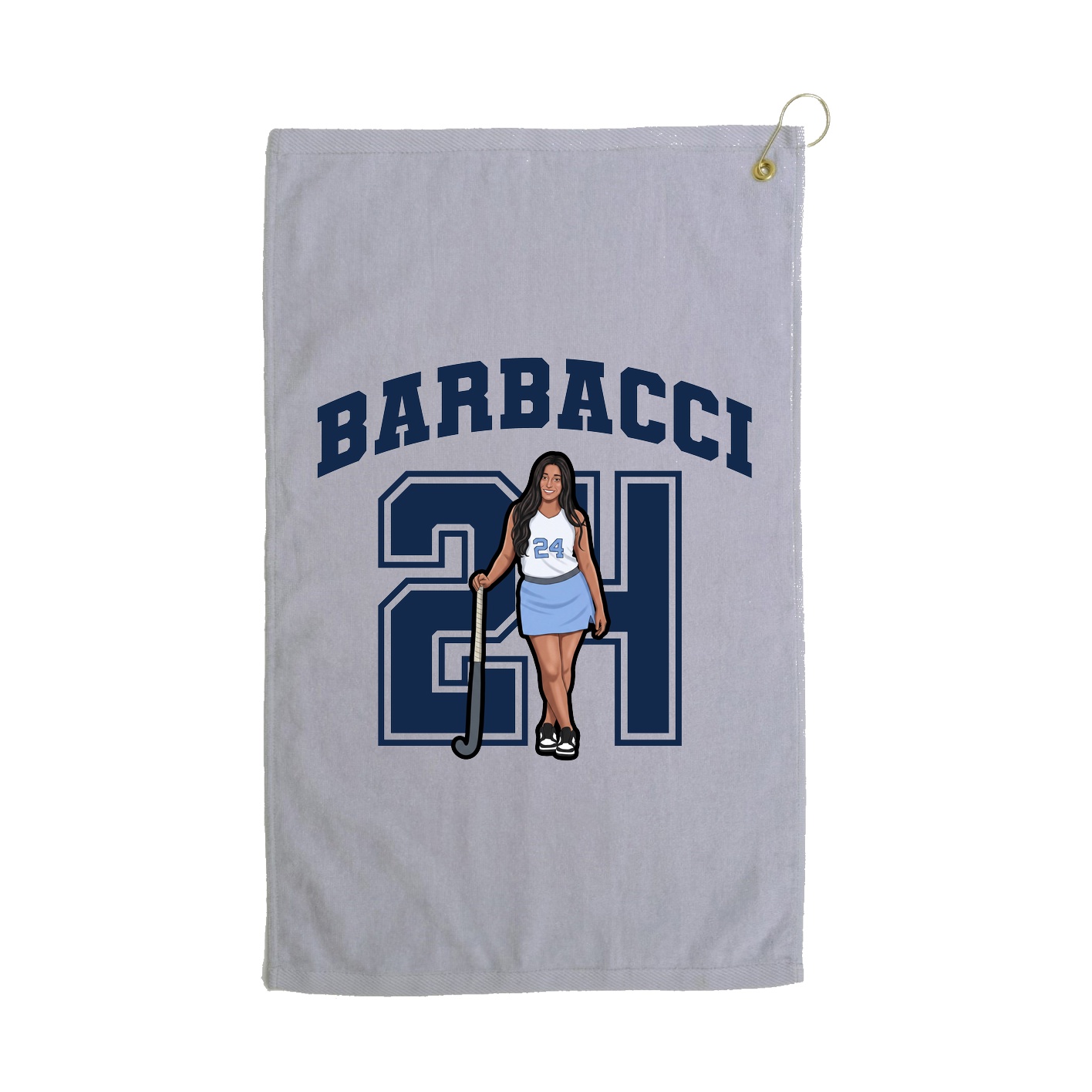 Golf Towel — Number in Grey