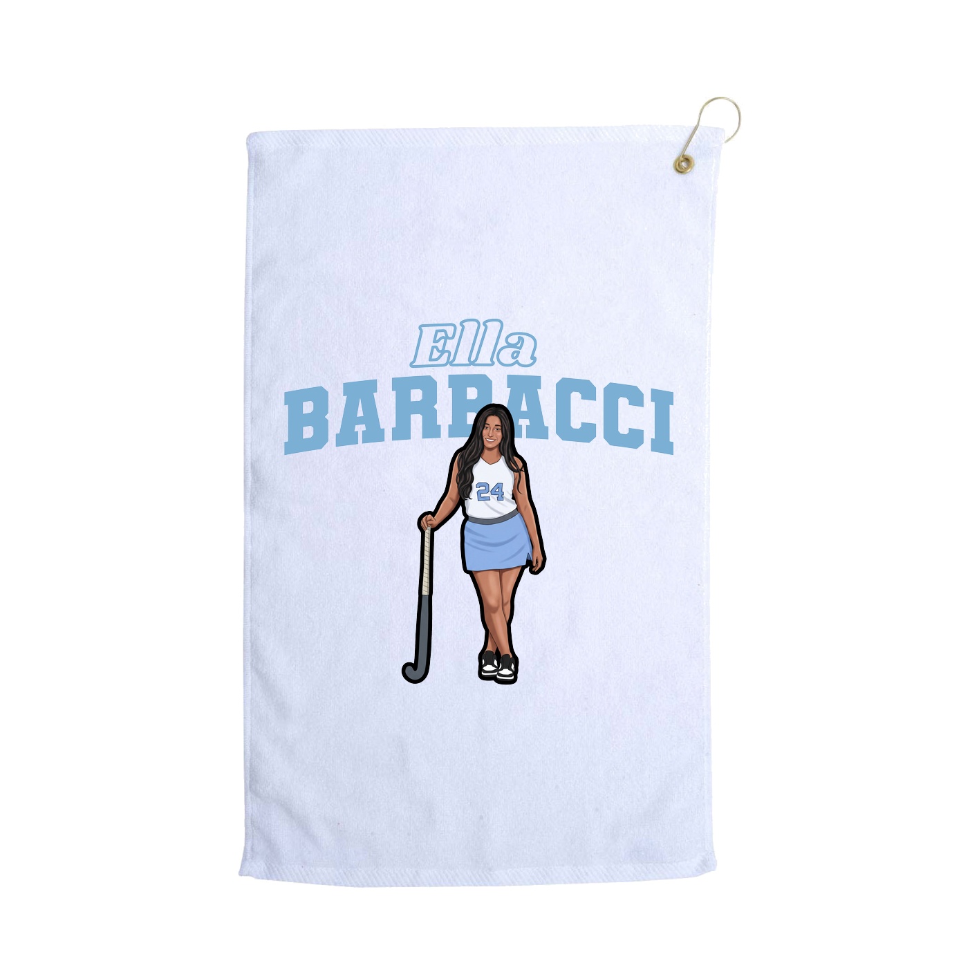 Golf Towel — Name Arch in White