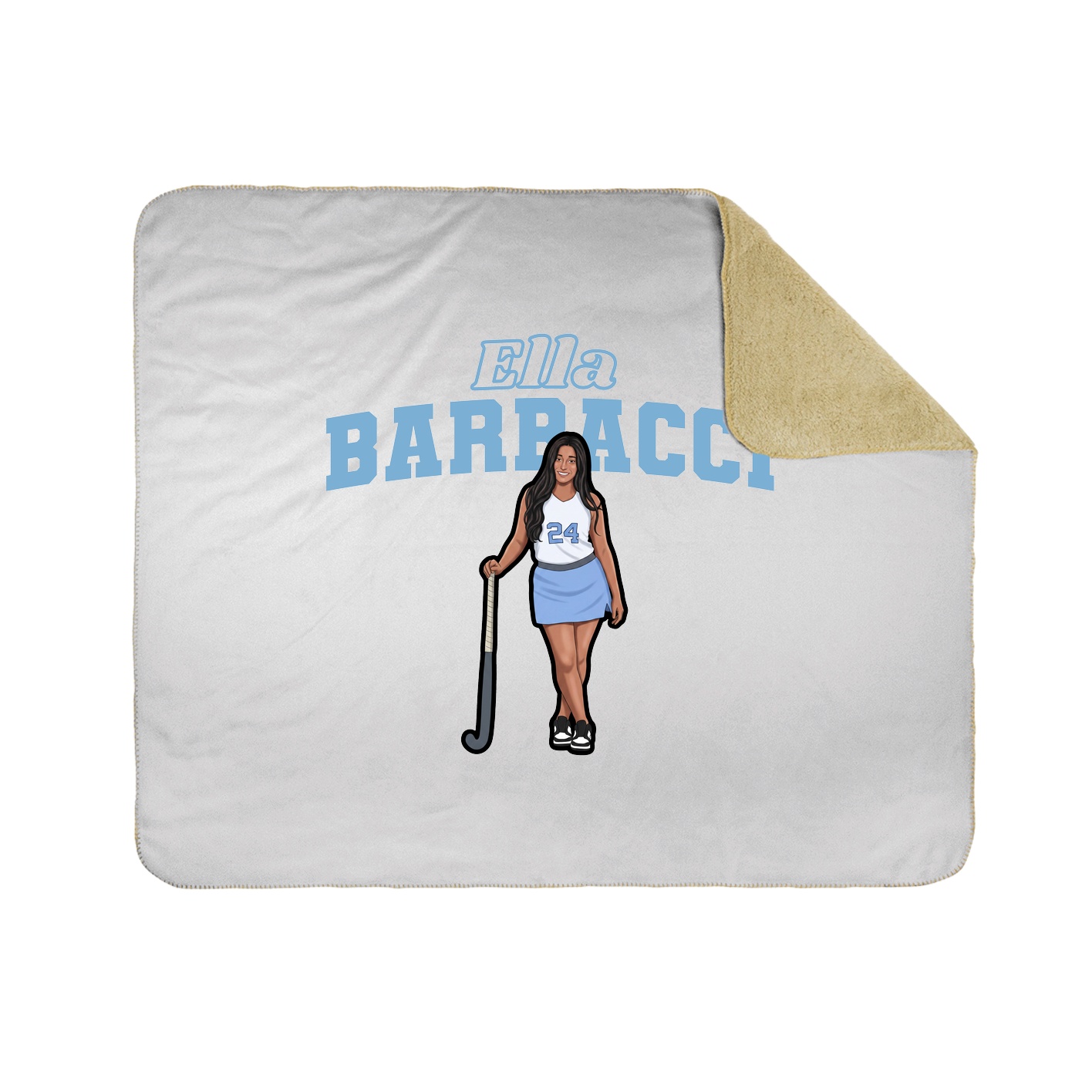 Throw Blanket — Name Arch in White