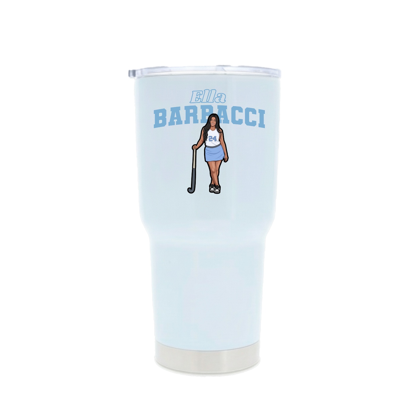 30oz Stainless Steel Tumbler — Name Arch in White