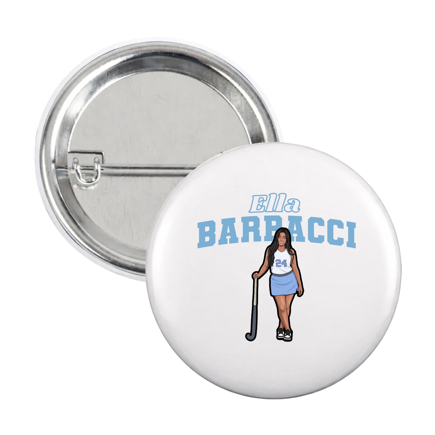 Game Day Button — Name Arch in White