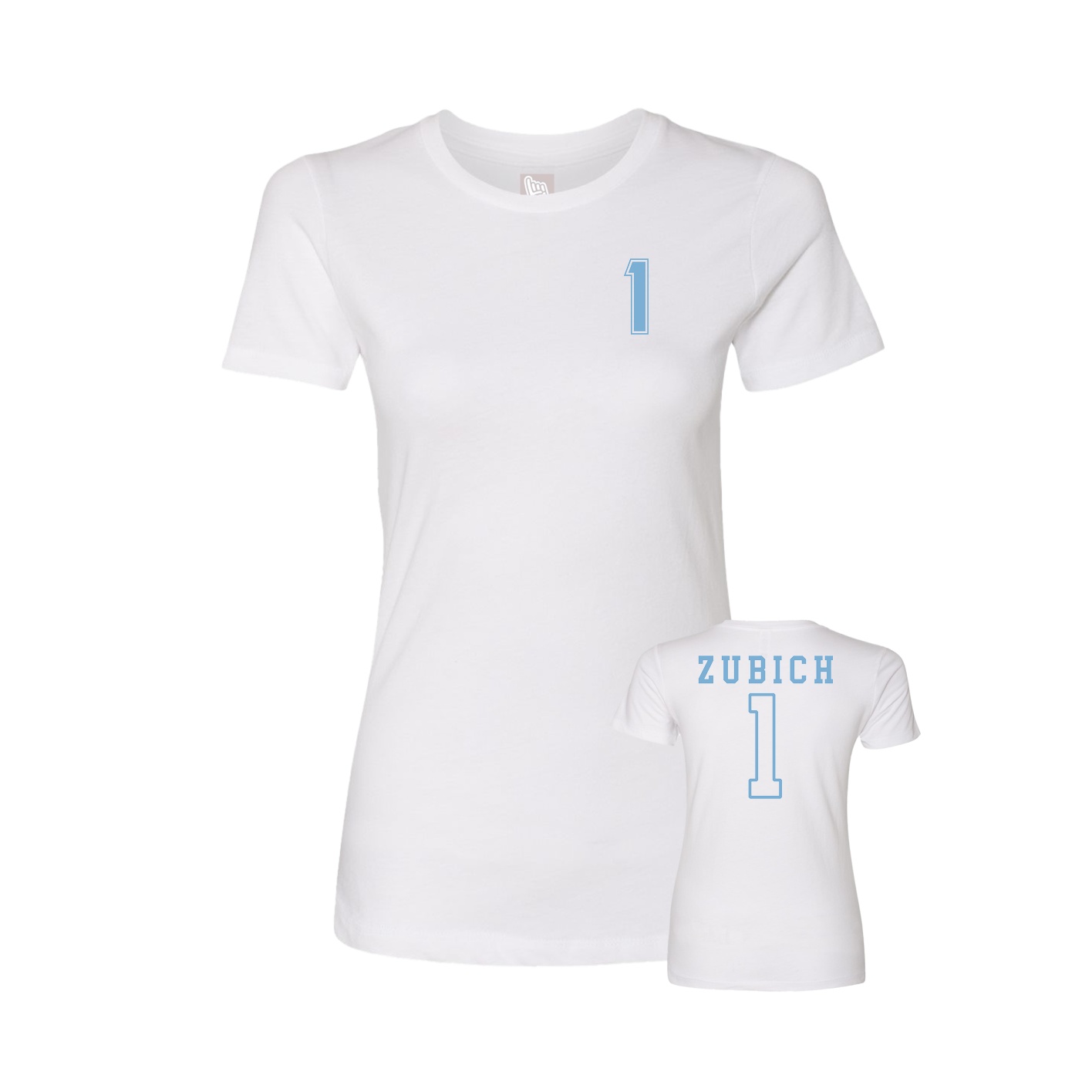 Fitted Women's Tee — Chest Back in White