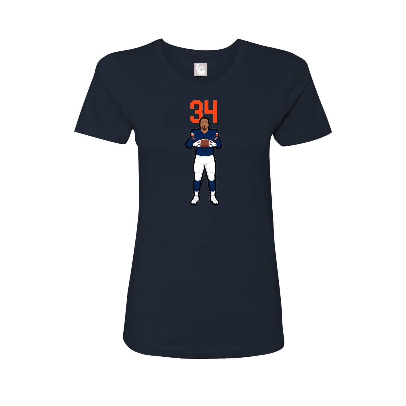 Fitted Women's Tee — Number Top in Navy