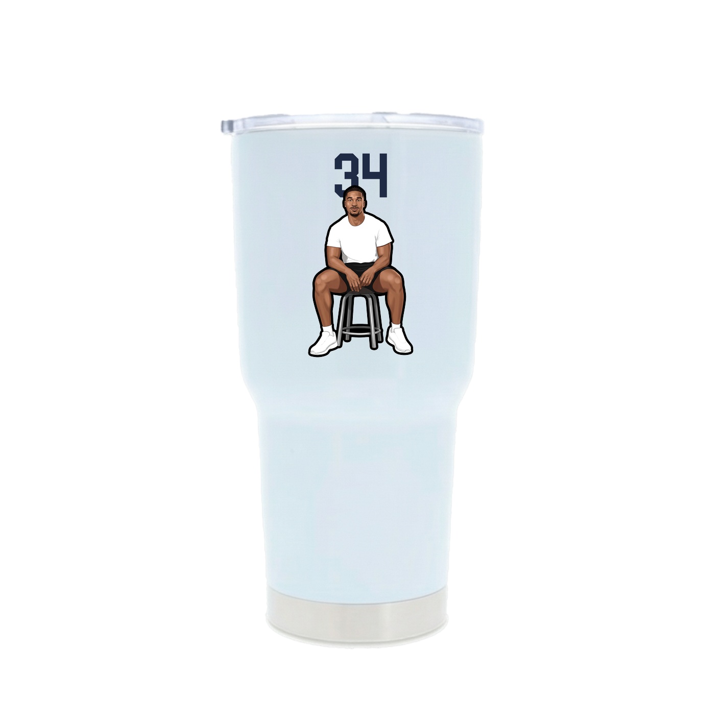30oz Stainless Steel Tumbler — Number Top in White