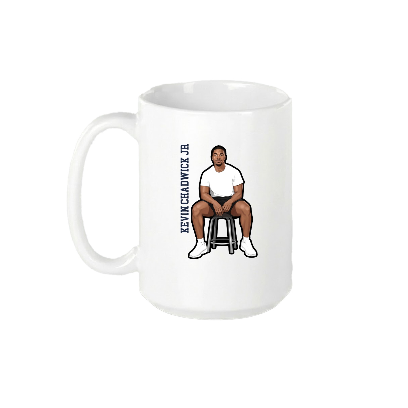 15oz Coffee Mug — Name Vertical in White