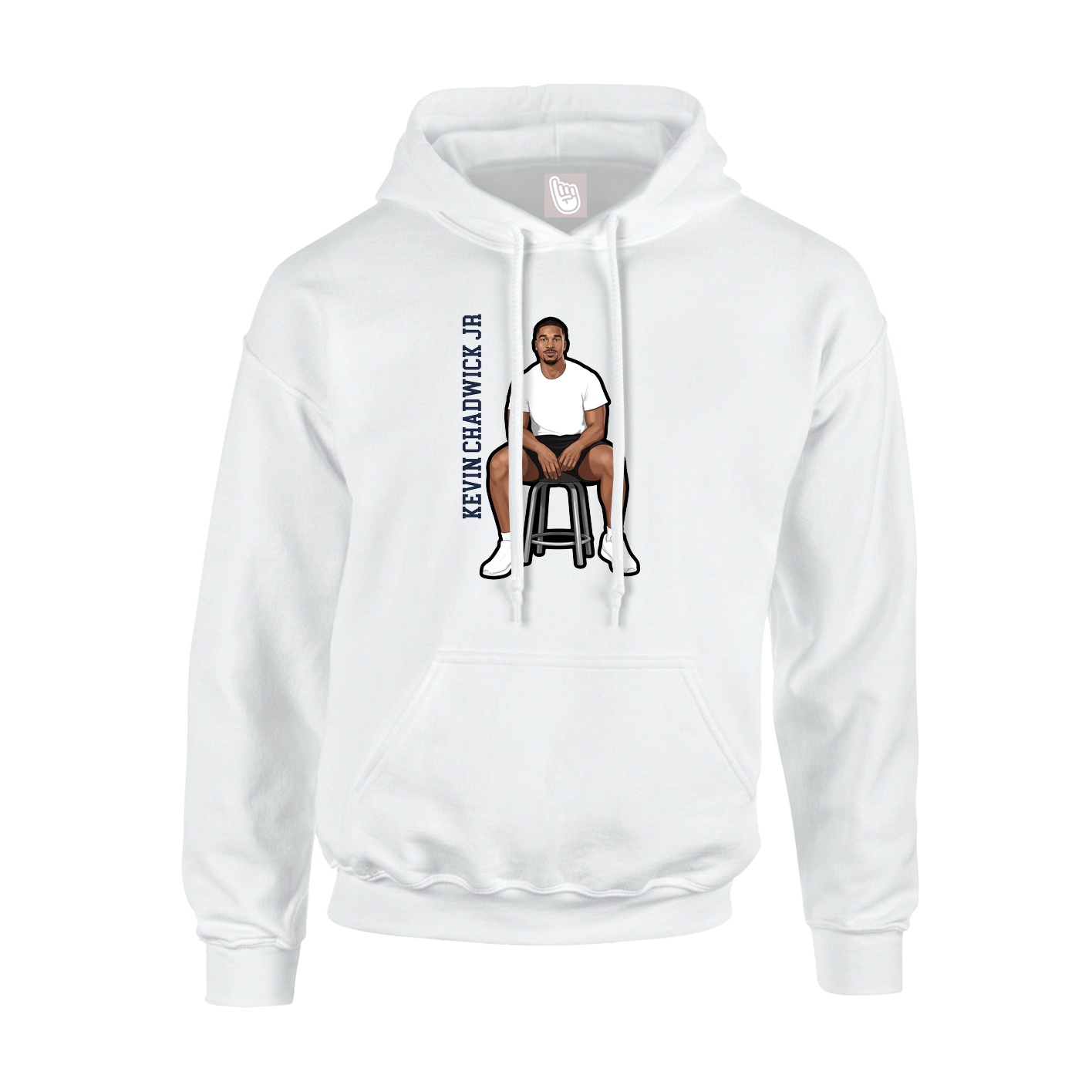Hoodie — Name Vertical in White