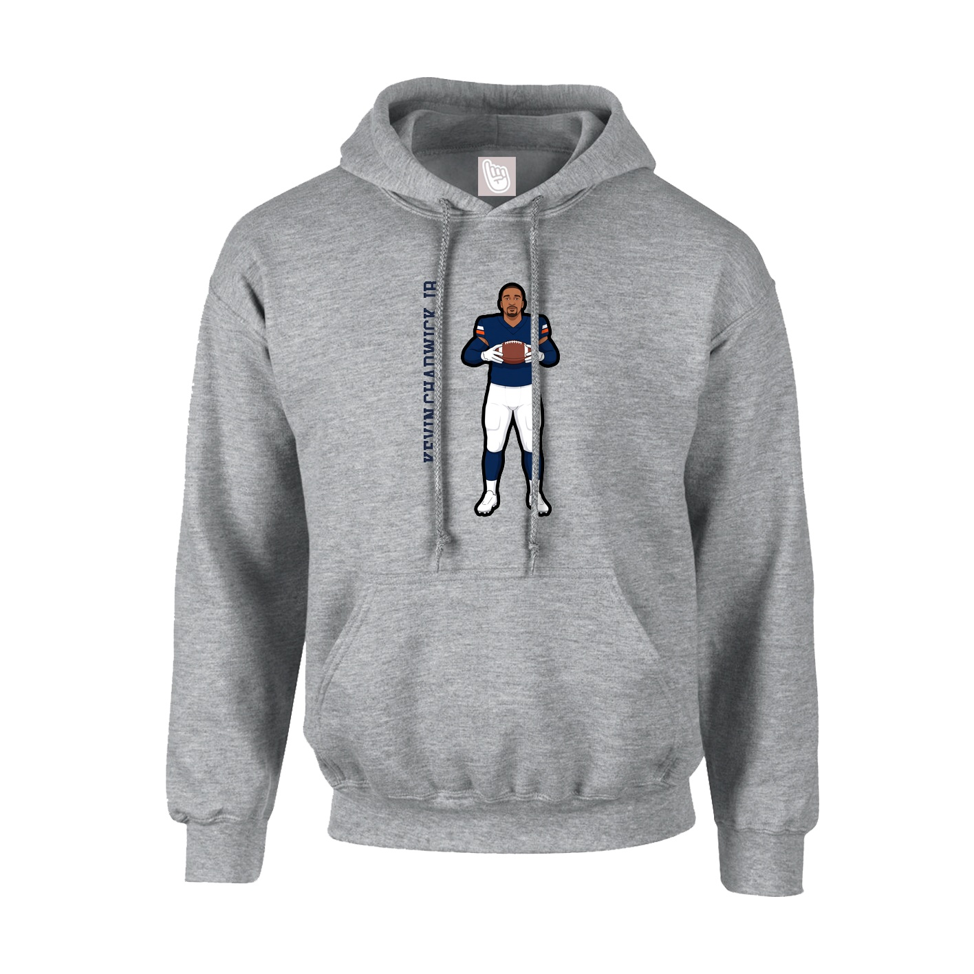 Youth Hoodie — Name Vertical in Grey