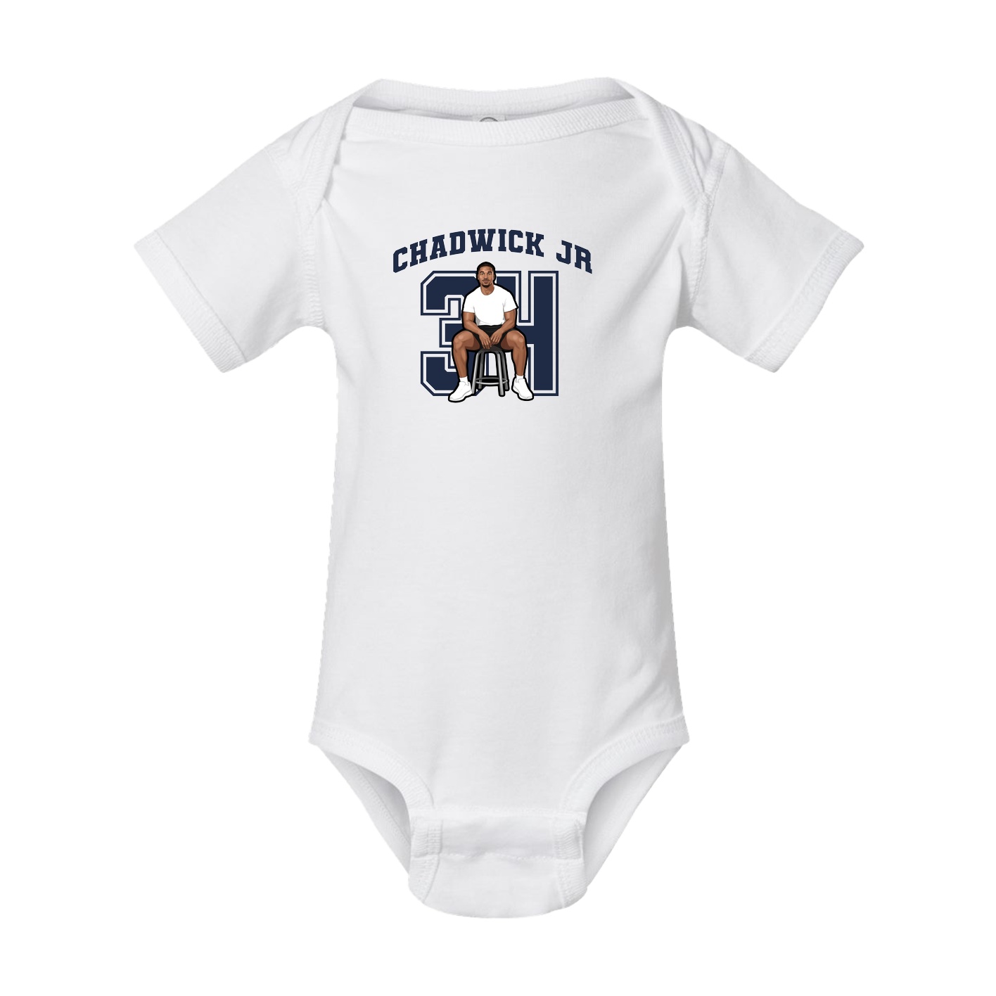 Baby Onesie — Number in White