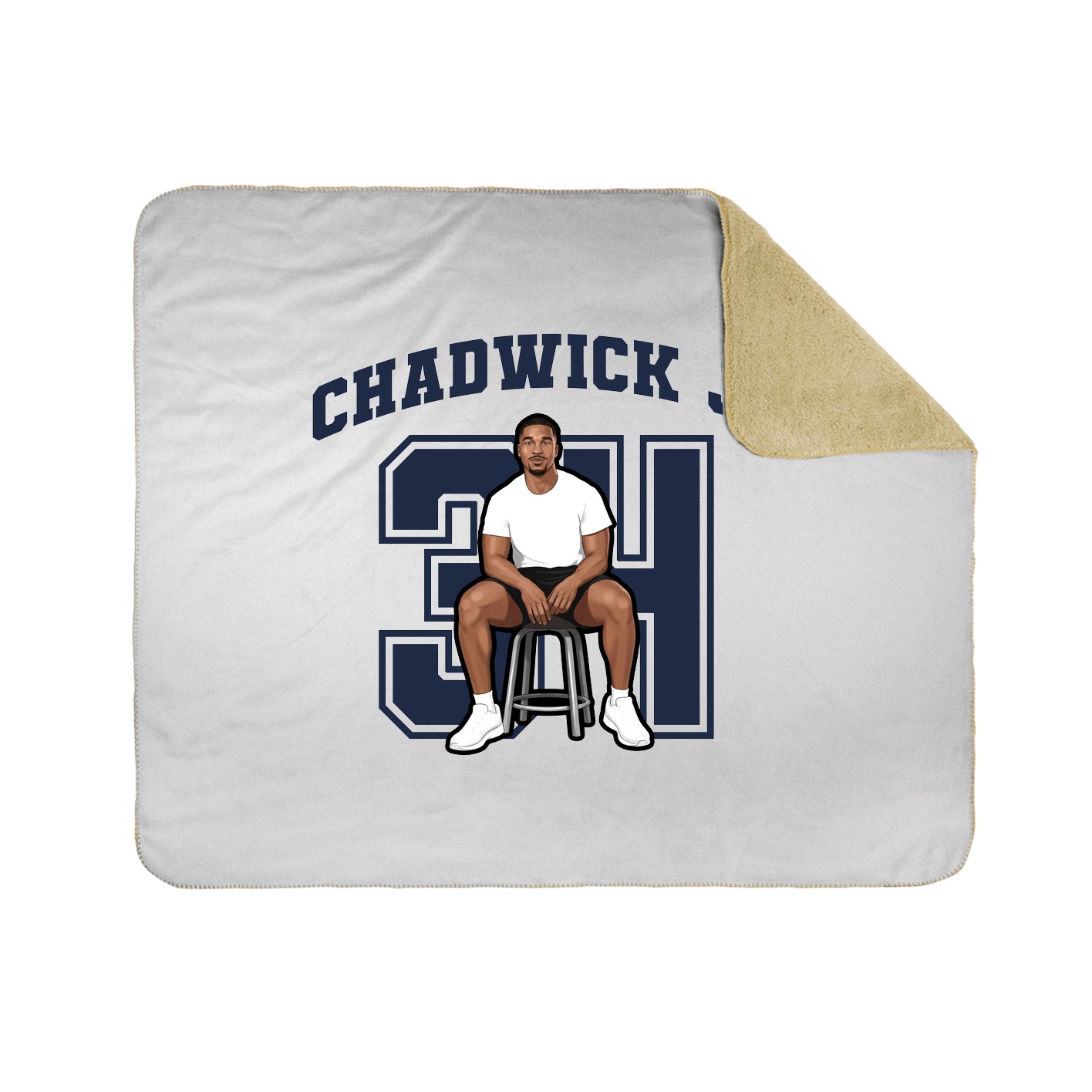 Throw Blanket — Number in White