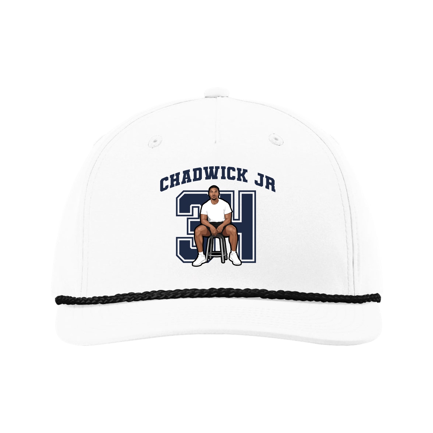 Five-Panel Classic Rope Cap — Number in White
