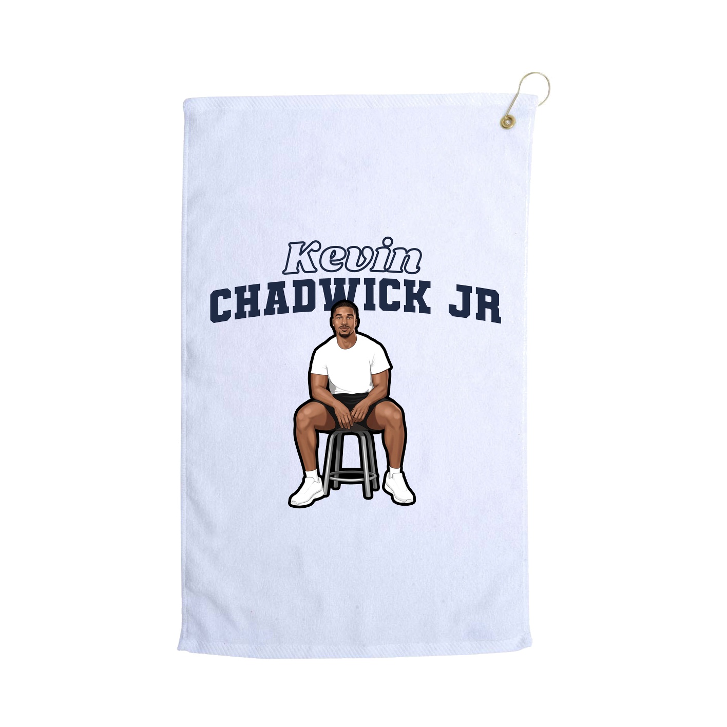 Golf Towel — Name Arch in White
