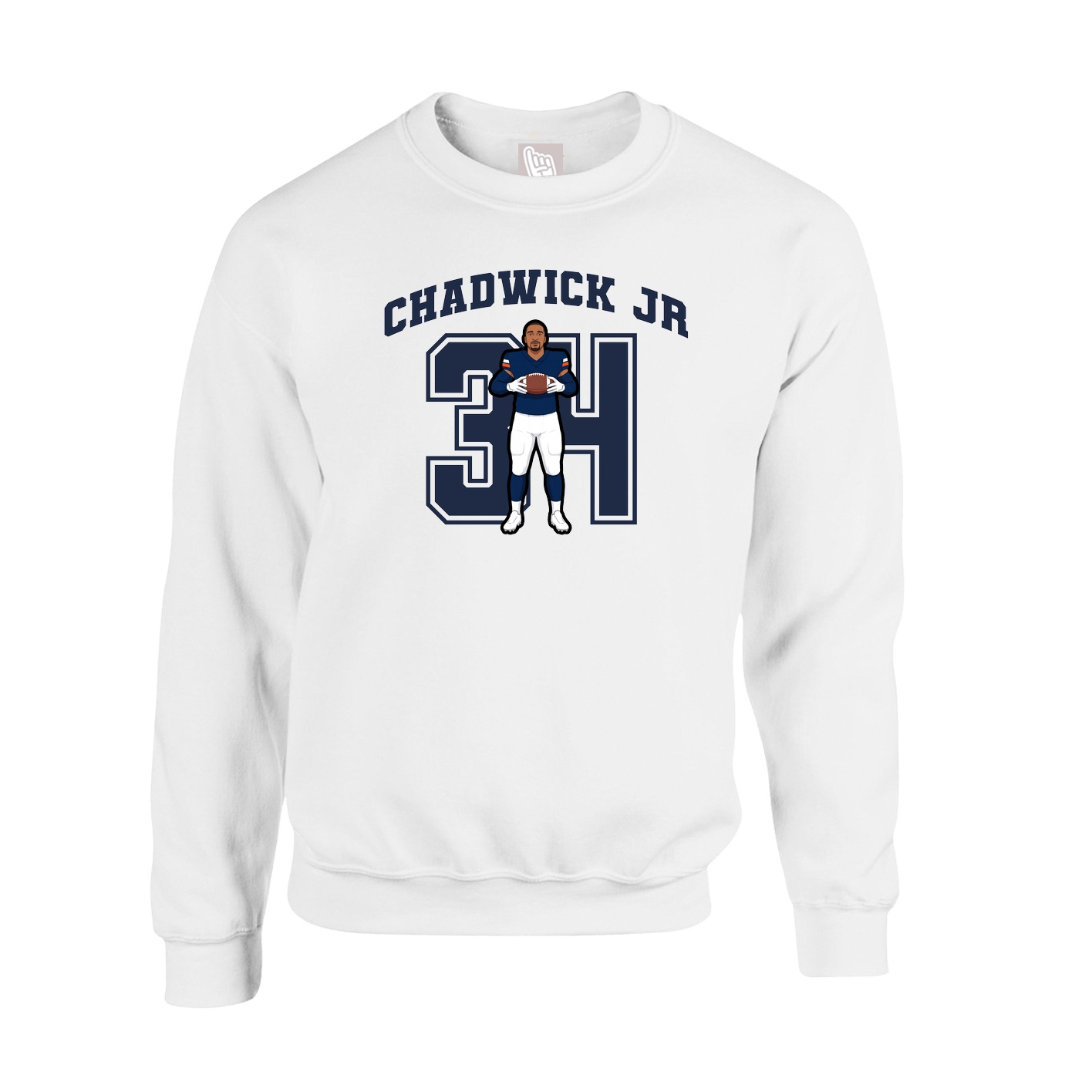 Fleece Crew — Number in White