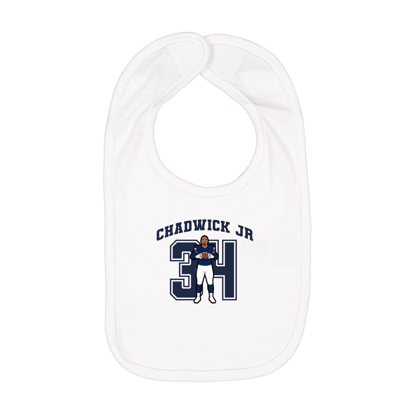 Infant Bib — Number in White