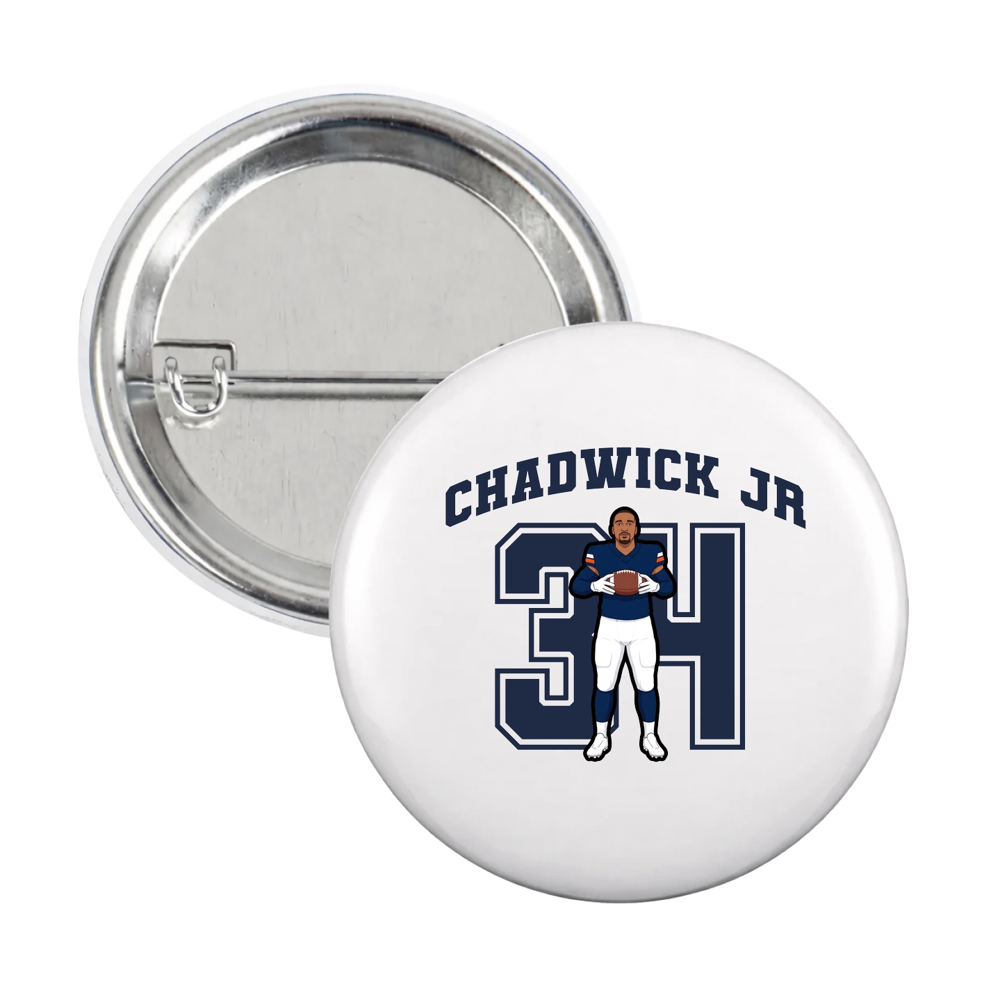 Game Day Button — Number in White