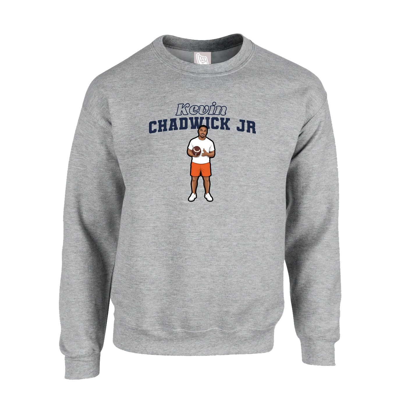 Fleece Crew — Name Arch in Grey