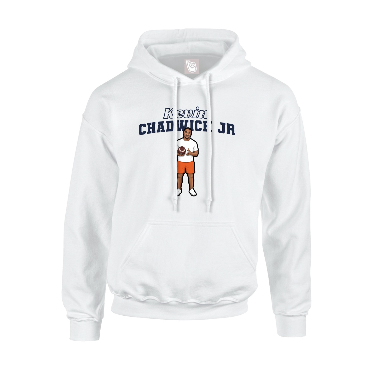 Youth Hoodie — Name Arch in White