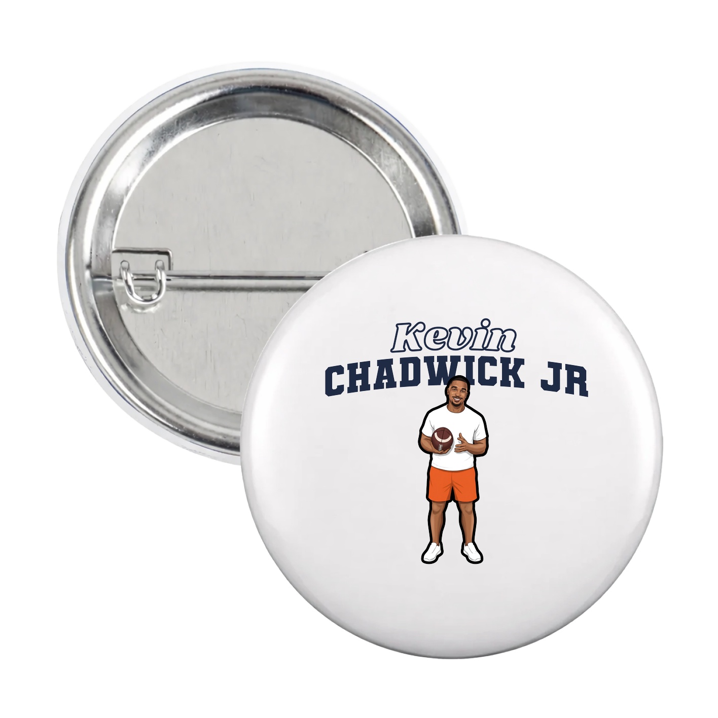 Game Day Button — Name Arch in White