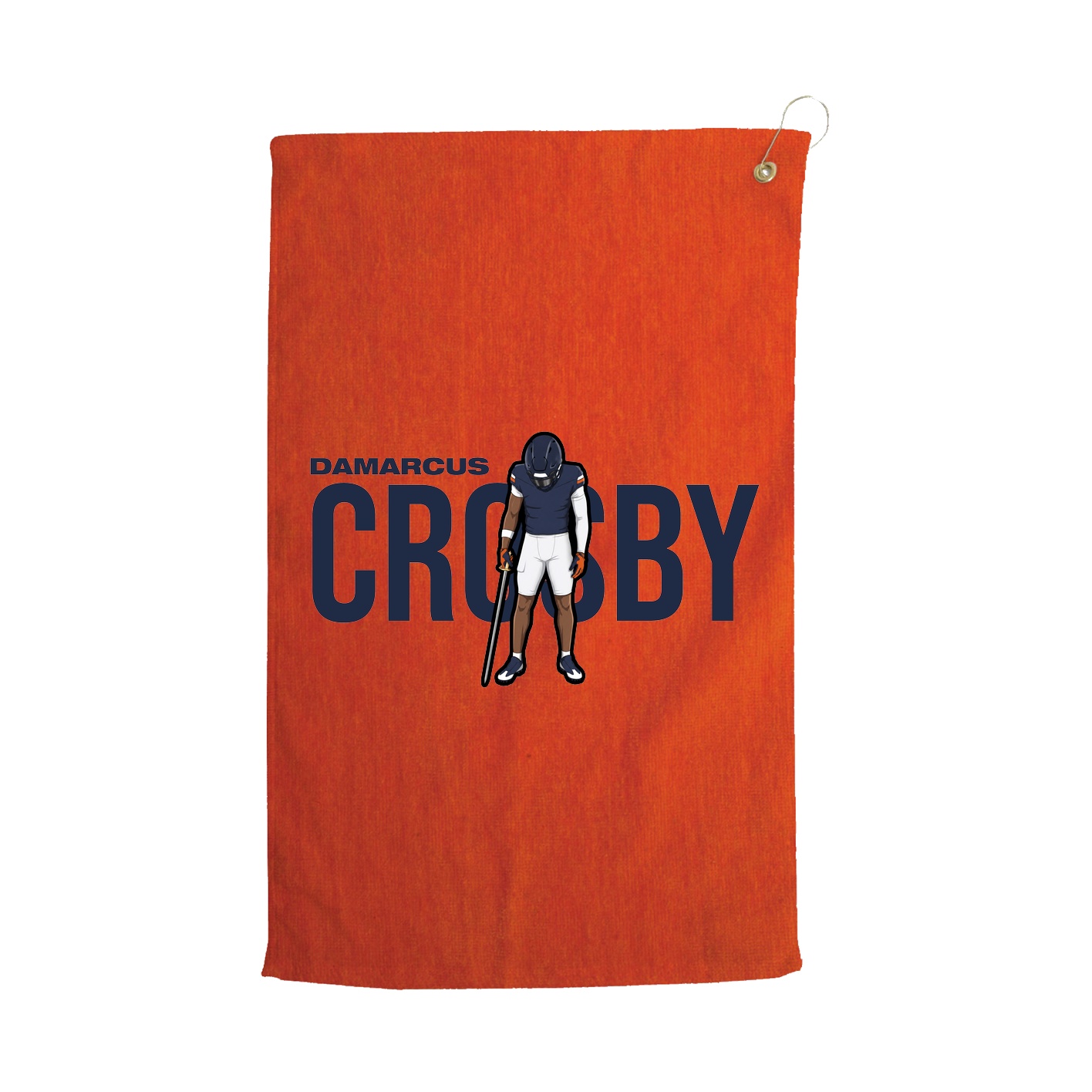 Golf Towel — Player Name in Orange