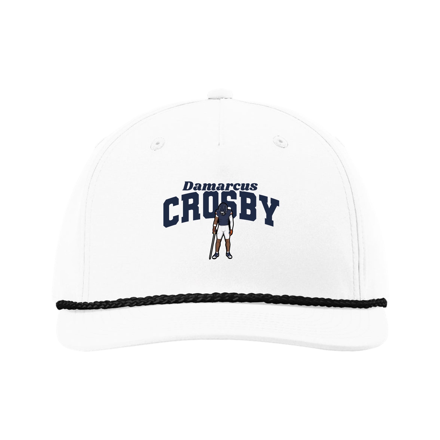 Five-Panel Classic Rope Cap — Signature Arch in White