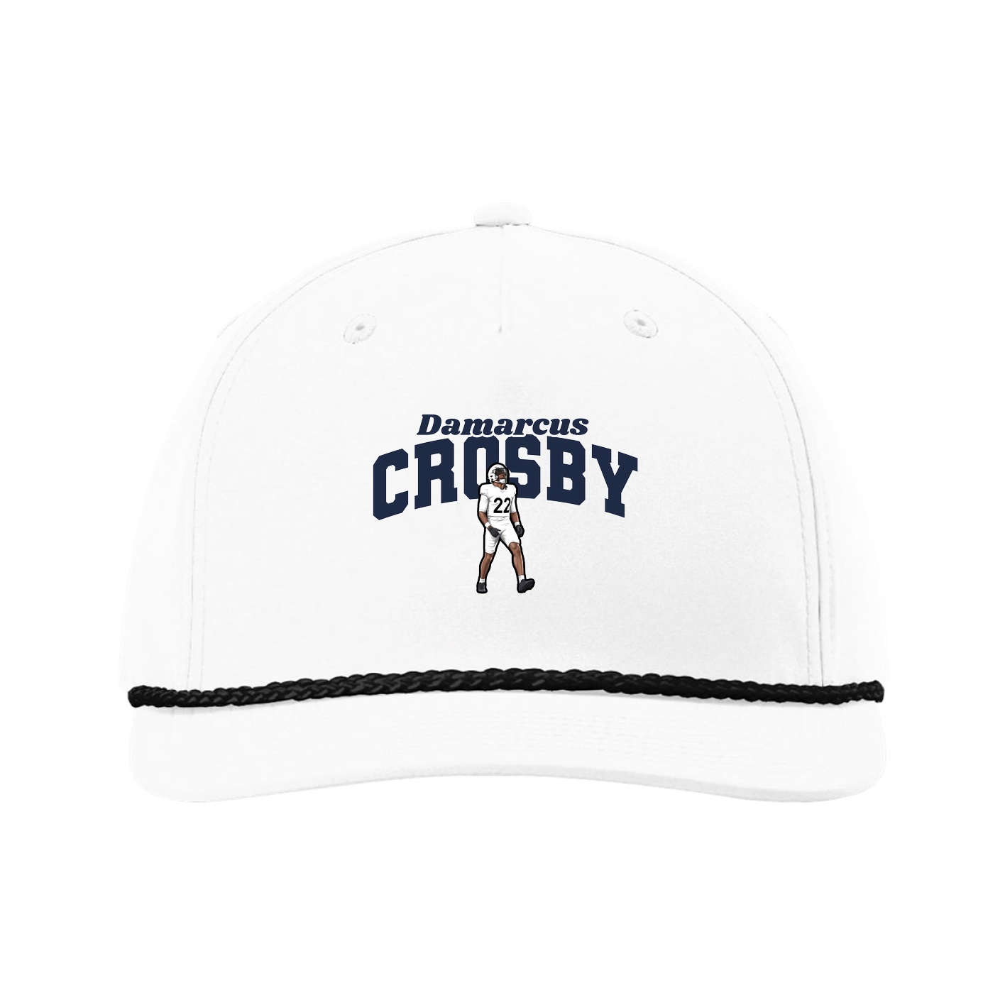 Five-Panel Classic Rope Cap — Signature Arch in White