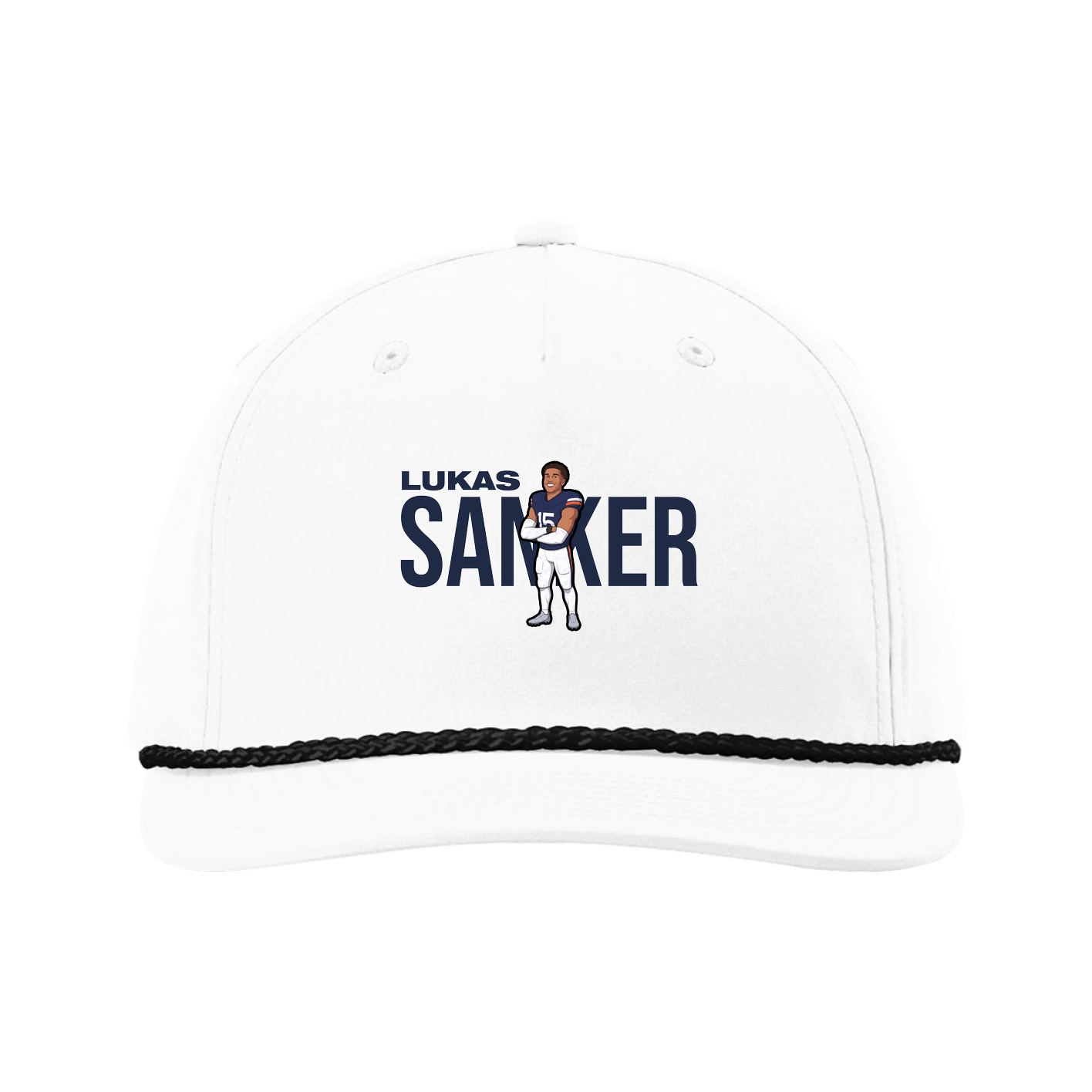 Five-Panel Classic Rope Cap — Player Name in White