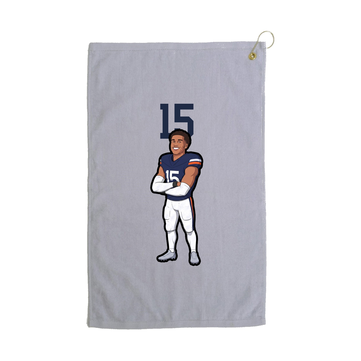 Golf Towel — Number Top in Grey