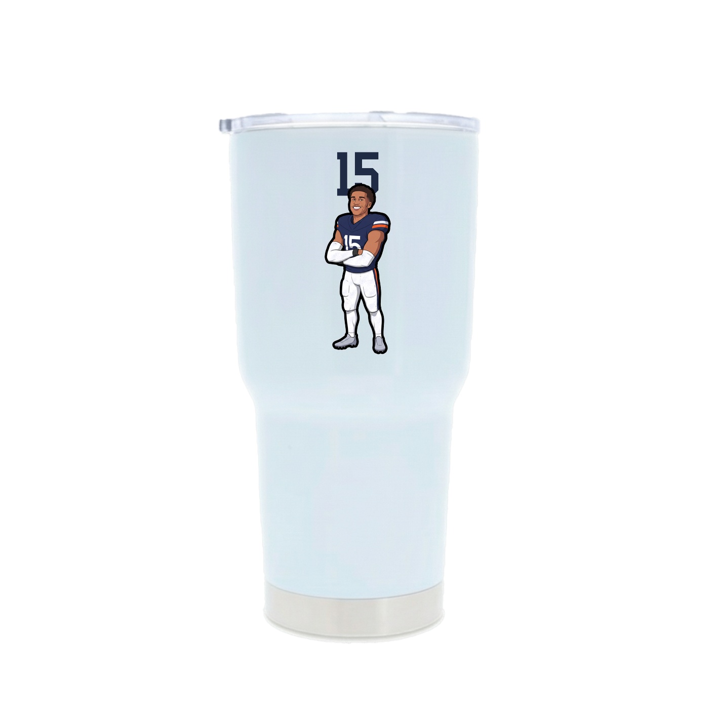 30oz Stainless Steel Tumbler — Number Top in White