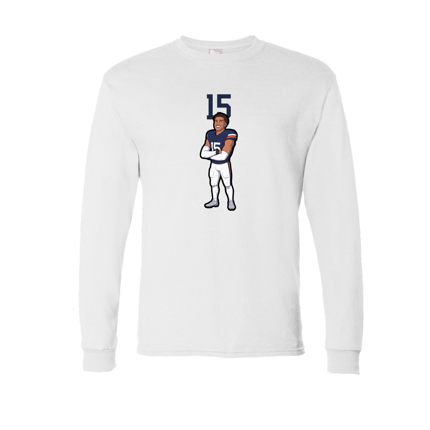 Long Sleeve Tee — Number Top in White