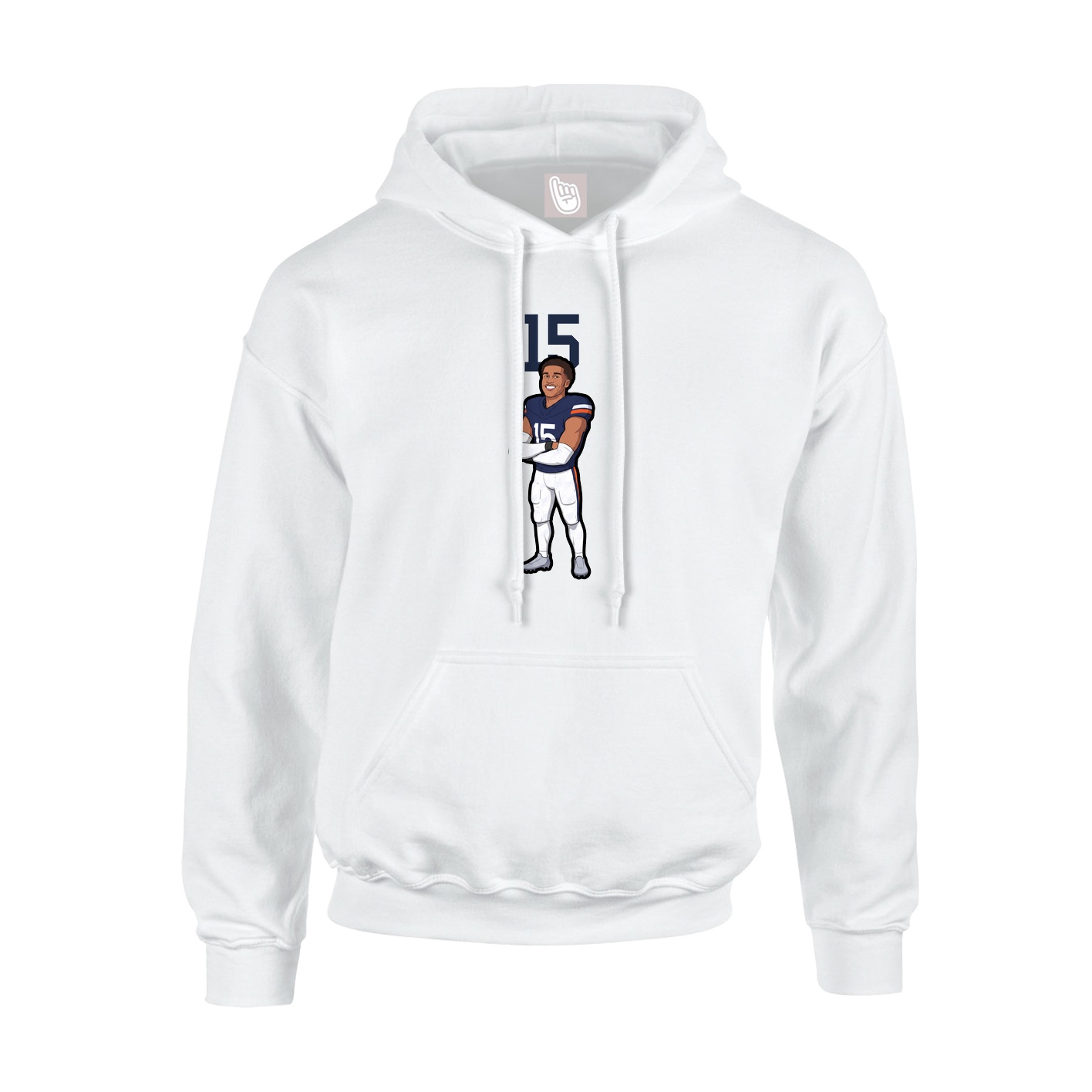 Youth Hoodie — Number Top in White