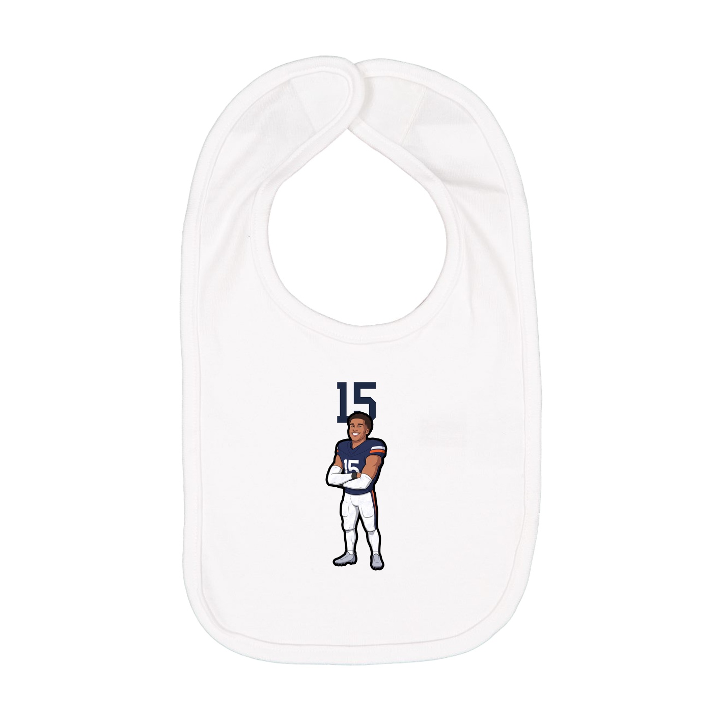 Infant Bib — Number Top in White