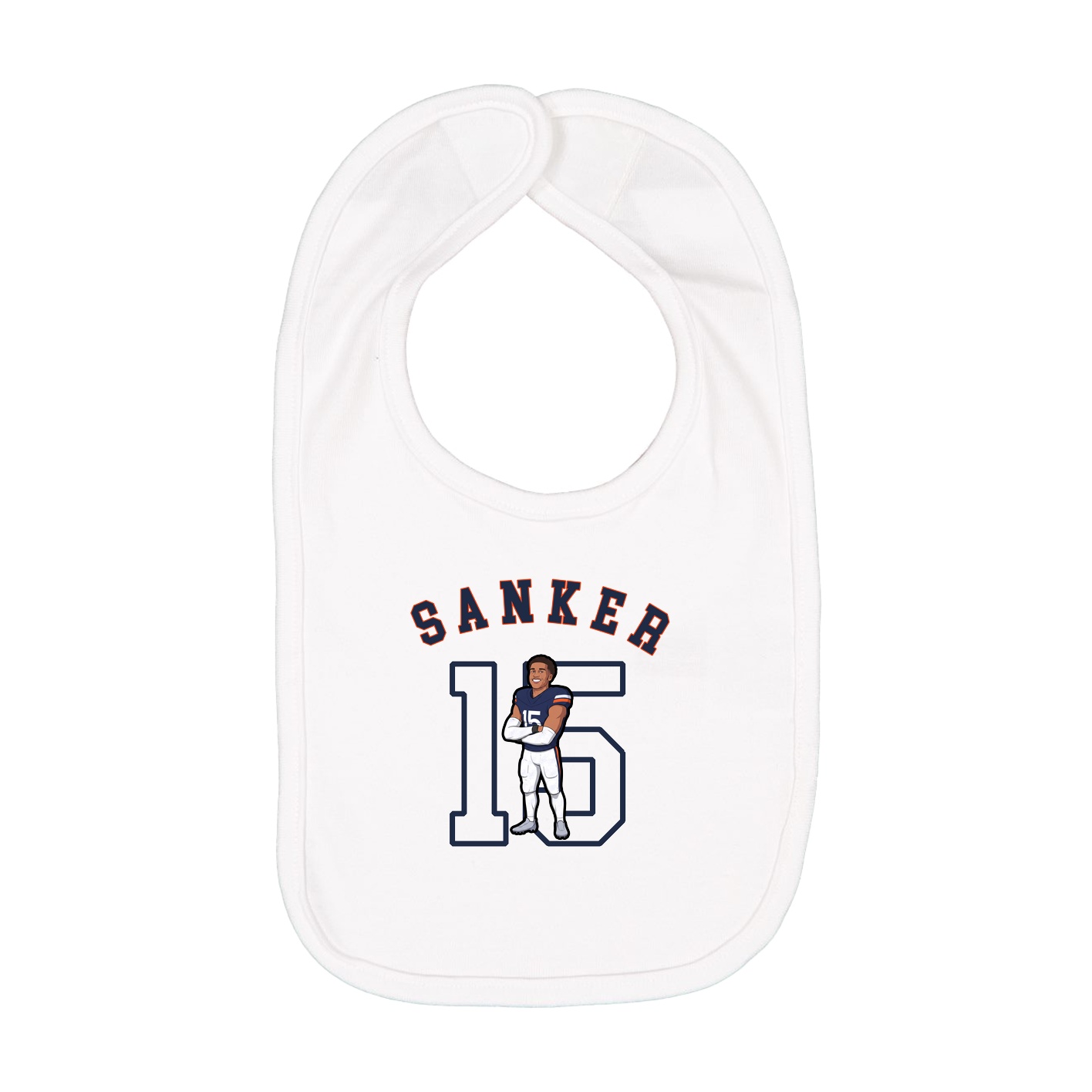 Infant Bib — Shirsey Arch in White