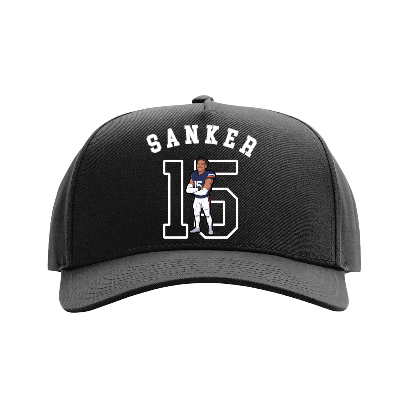 Full Fabric Five-Panel Champ Cap — Shirsey Arch in Black