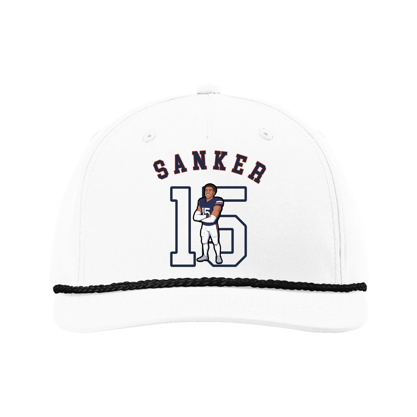Five-Panel Classic Rope Cap — Shirsey Arch in White
