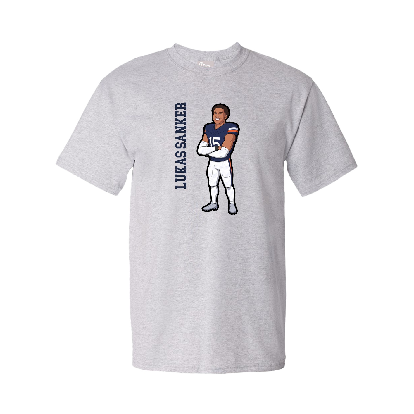Tee — Name Vertical in Grey