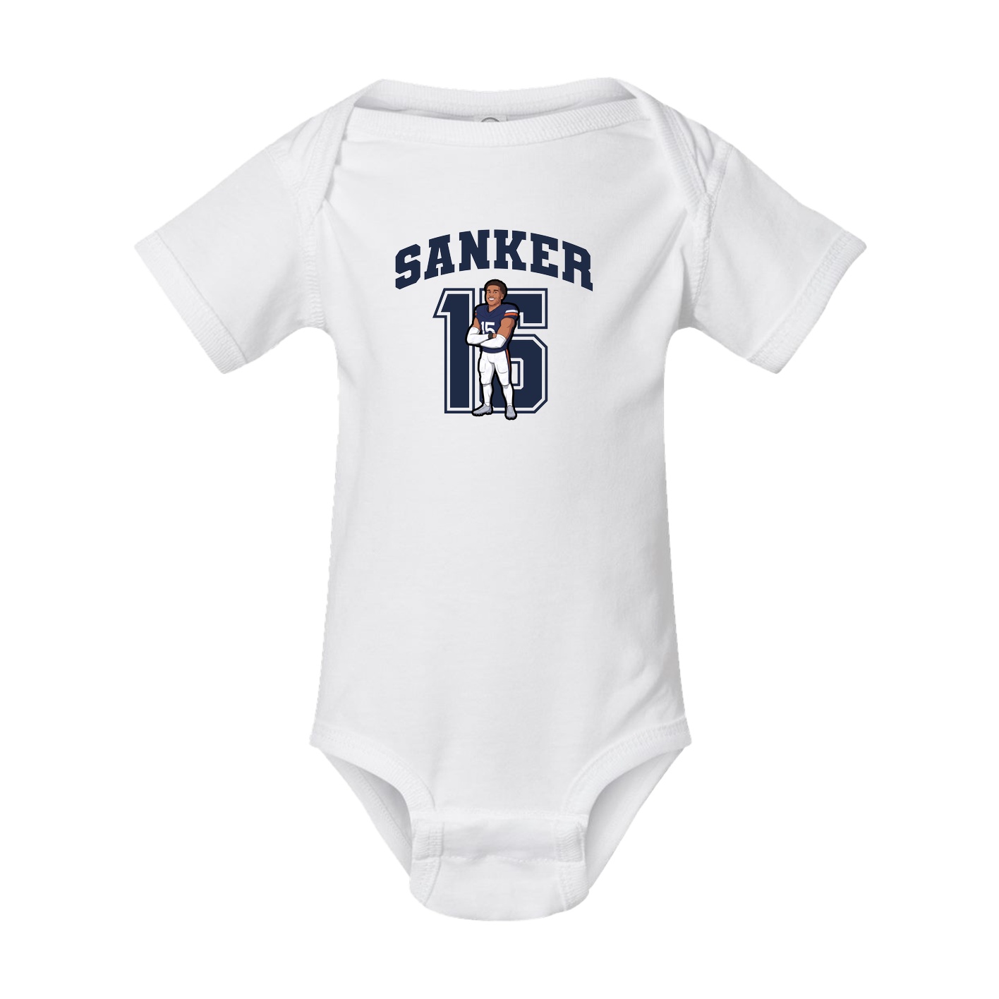 Baby Onesie — Number in White